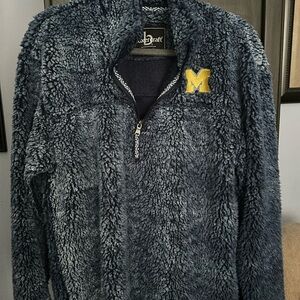 Women’s Michigan Sherpa Super Soft Quarter Zip Pullover Jacket-SZ L
